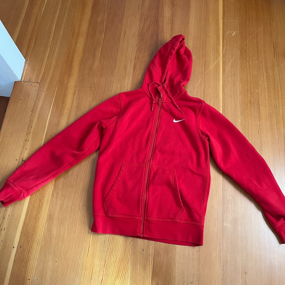 Red Nike Zip-up Hoodie
